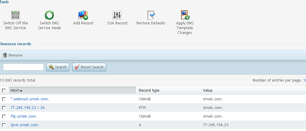 dns setting