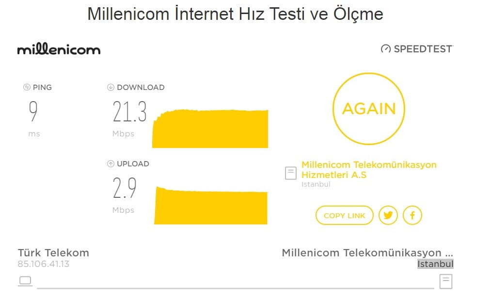 Millenicom ile İnternet Hız Testi