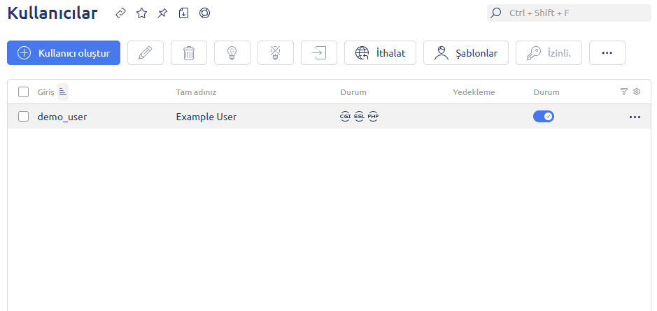 Kullanıcı Yönetim Ekranı